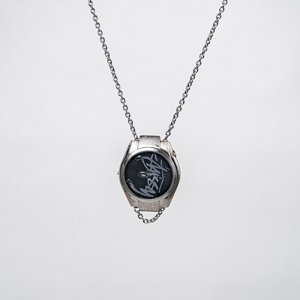 retro watch necklace - 002