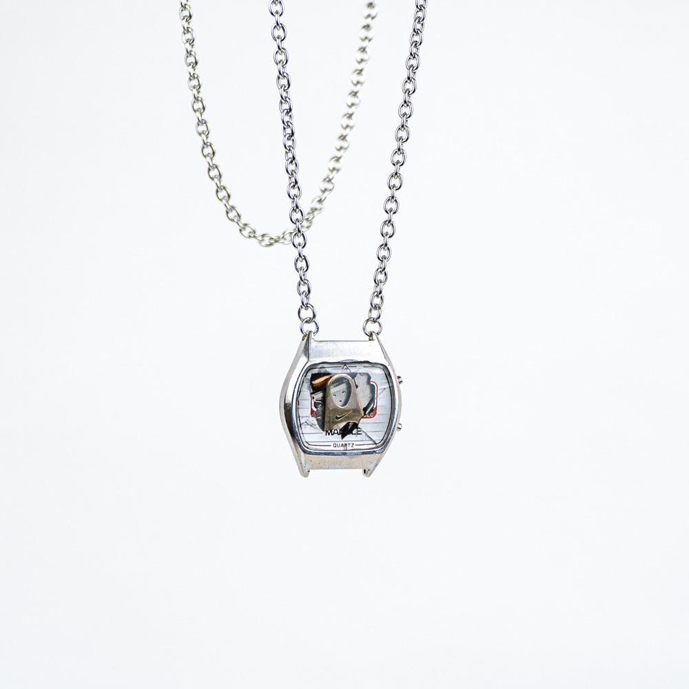 retro watch necklace - 022
